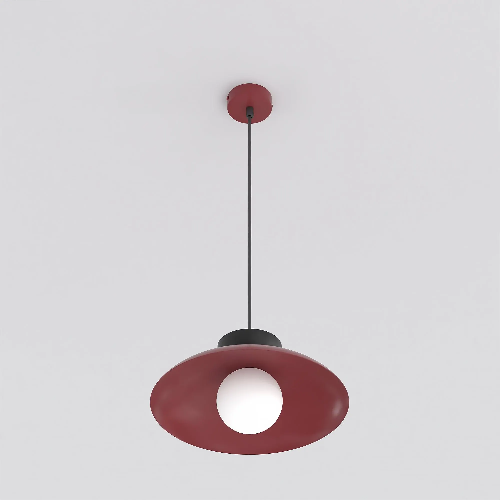 image lampa sufitowa, pendant lamp, red, round shade, ring shape