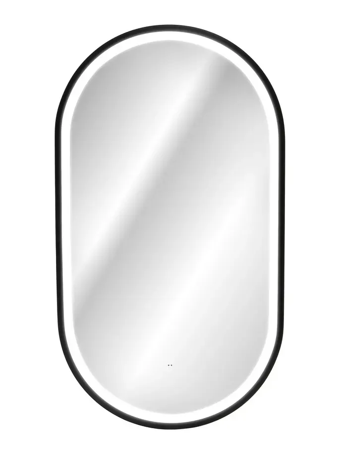 Lustro APOLLO z oświetleniem LED 90x50cm w czarnej ramie — zdjęcie 2