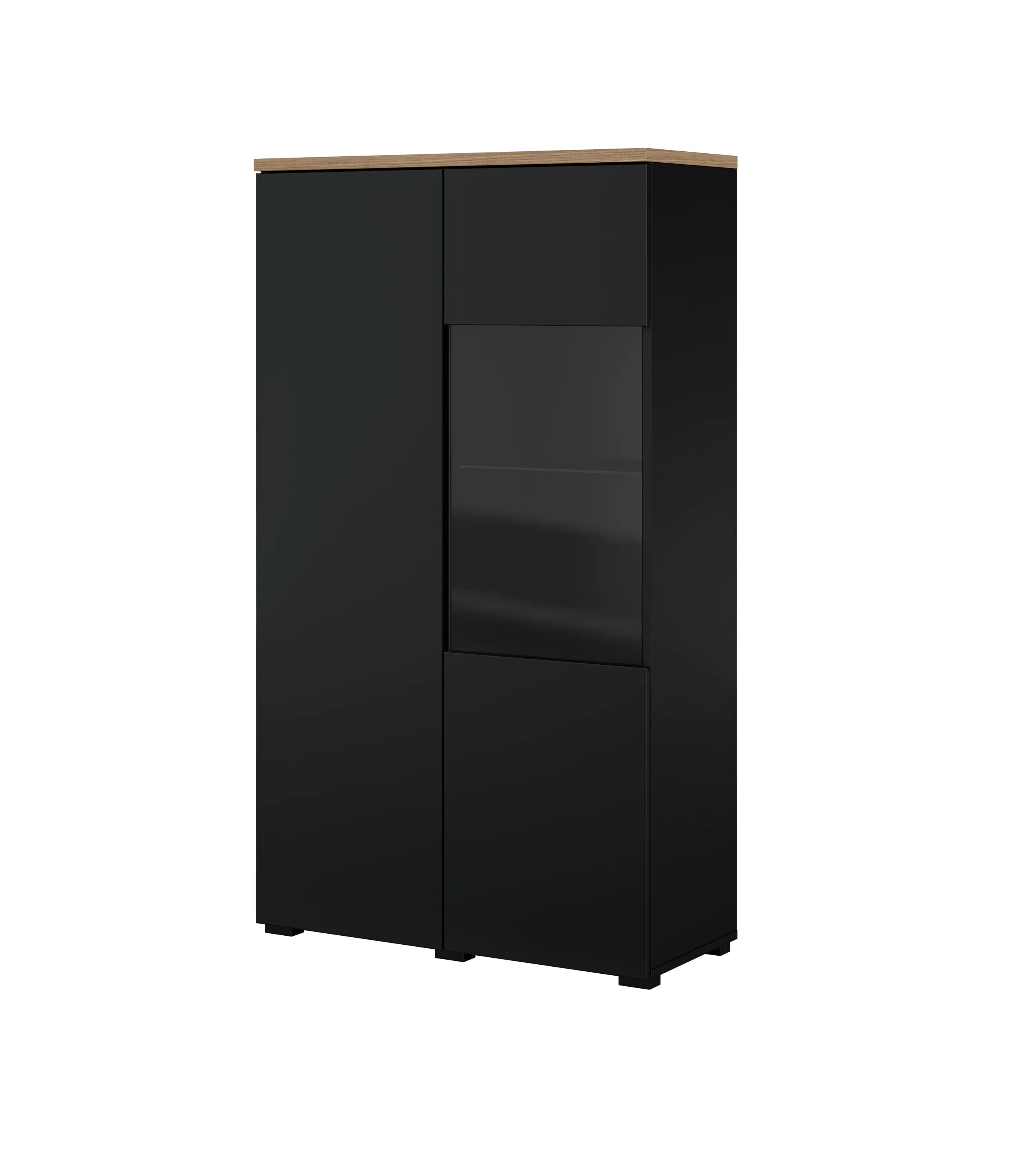 Witryna 2-drzwiowa 80 cm MODO 44 czarny onyx dąb mauvella