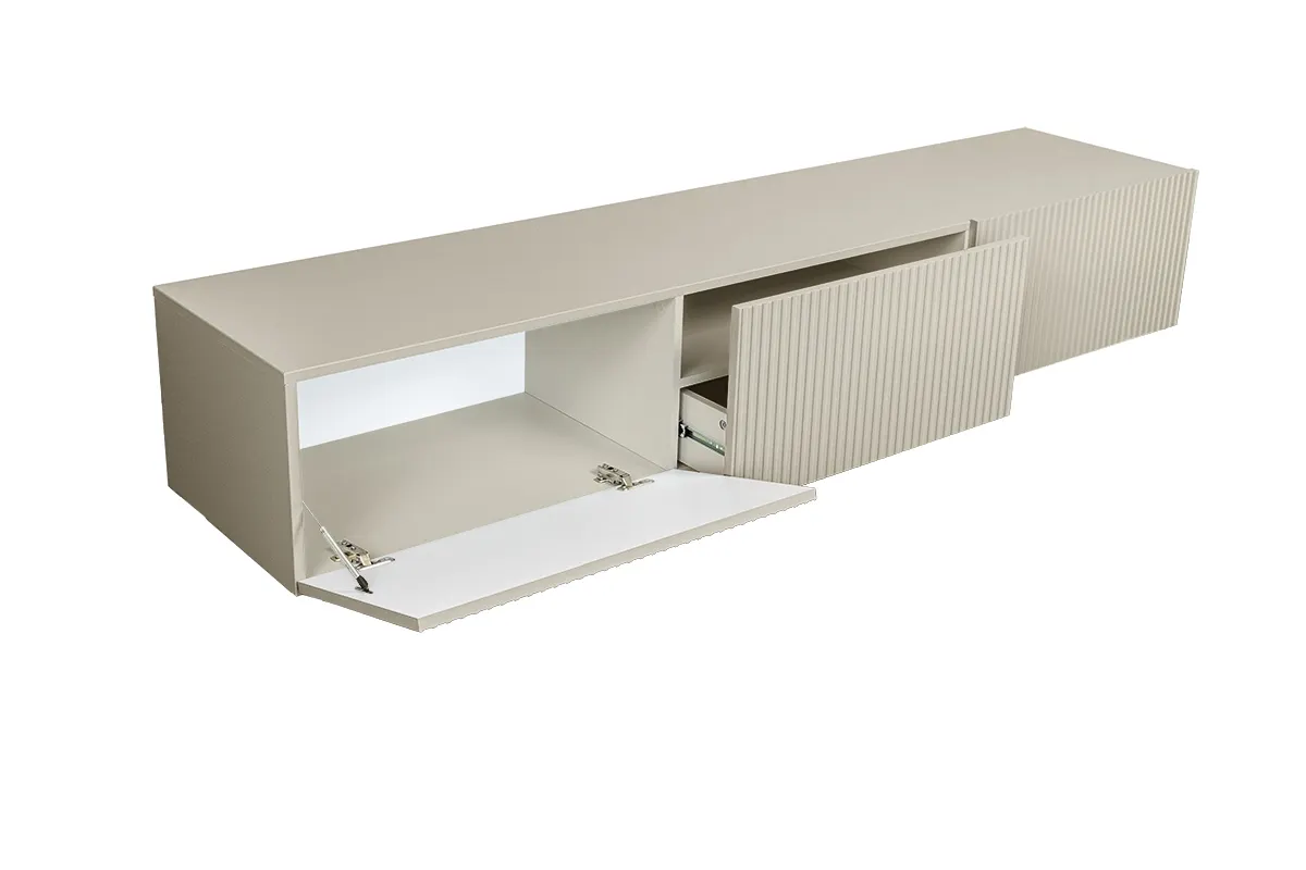 Szafka RTV NICOLE 200 z szufladą - kremowa - wisząca - B_55543