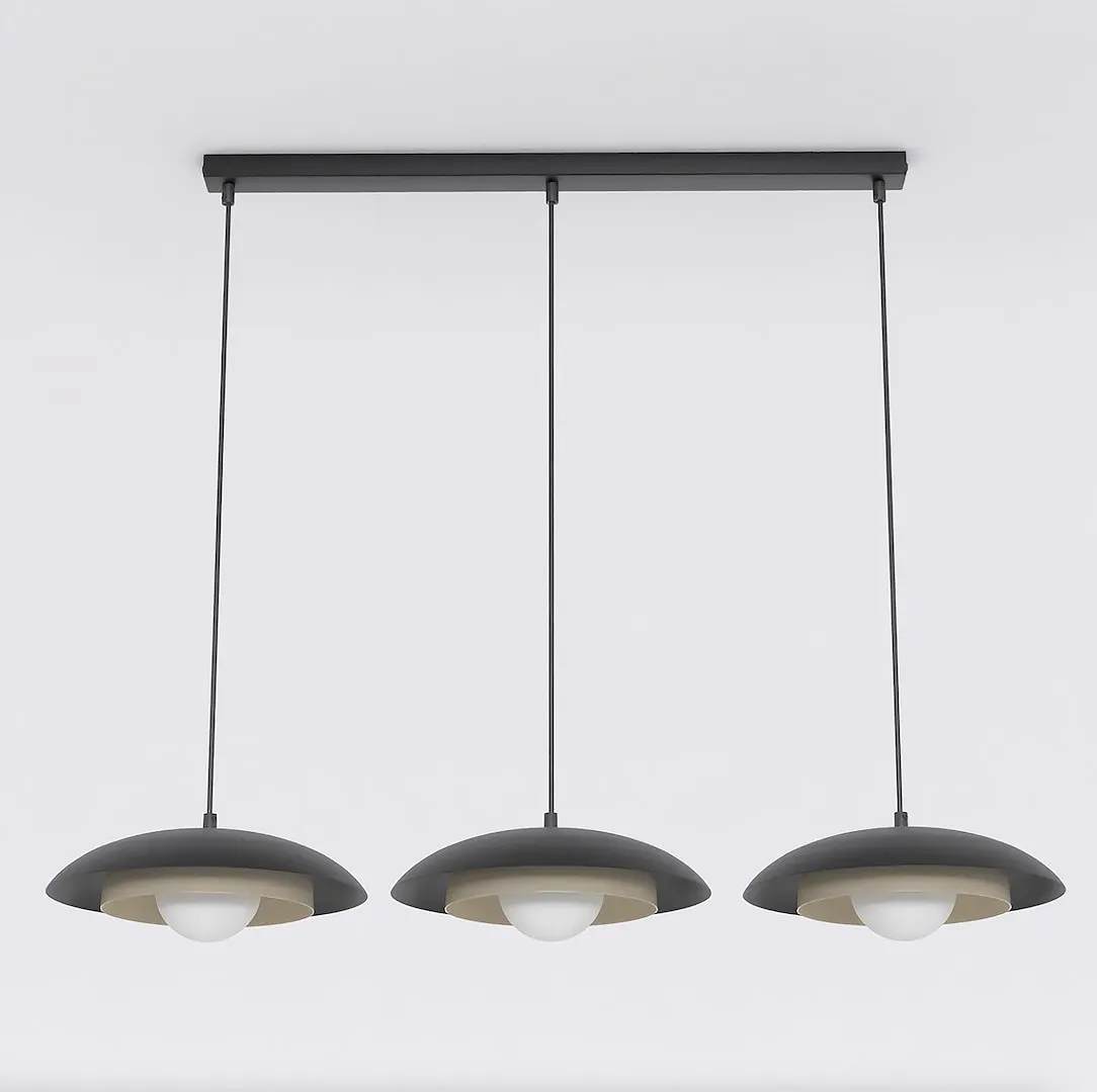 Lampa wisząca metalowa SKIN 3 BL czarno - beżowa — zdjęcie 2