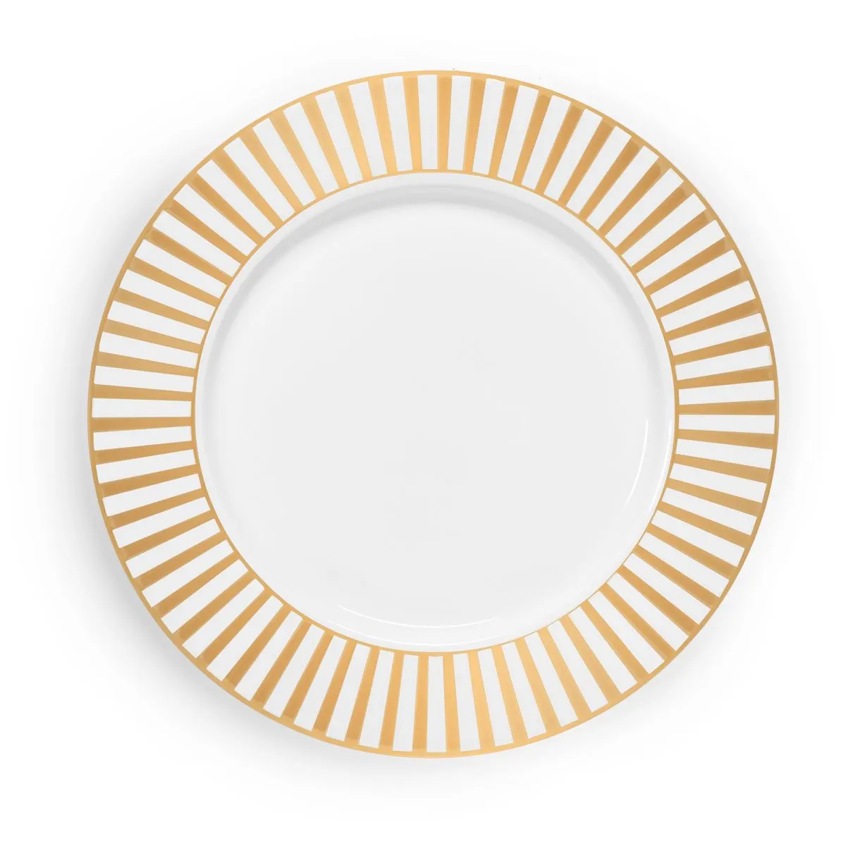 Talerz obiadowy DUKA GOLD 26,5 cm porcelanowy biały złoty