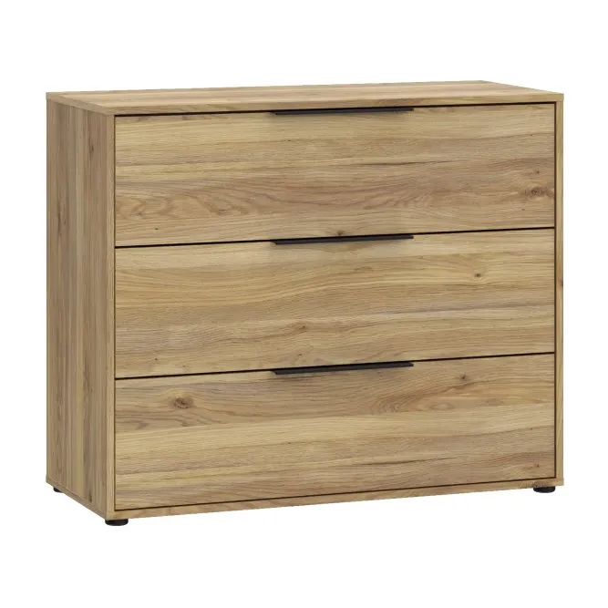 komoda, drewniana, szuflady, naturalny kolor, noga plastikowa