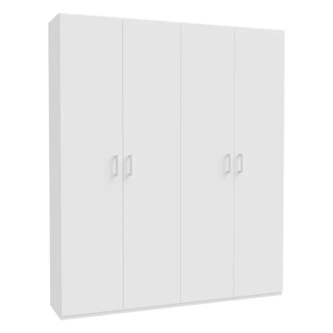 Szafa 4-drzwiowa HOME NOOK 3 drążki i półki 180cm biała Szafa, Meble, Szafka