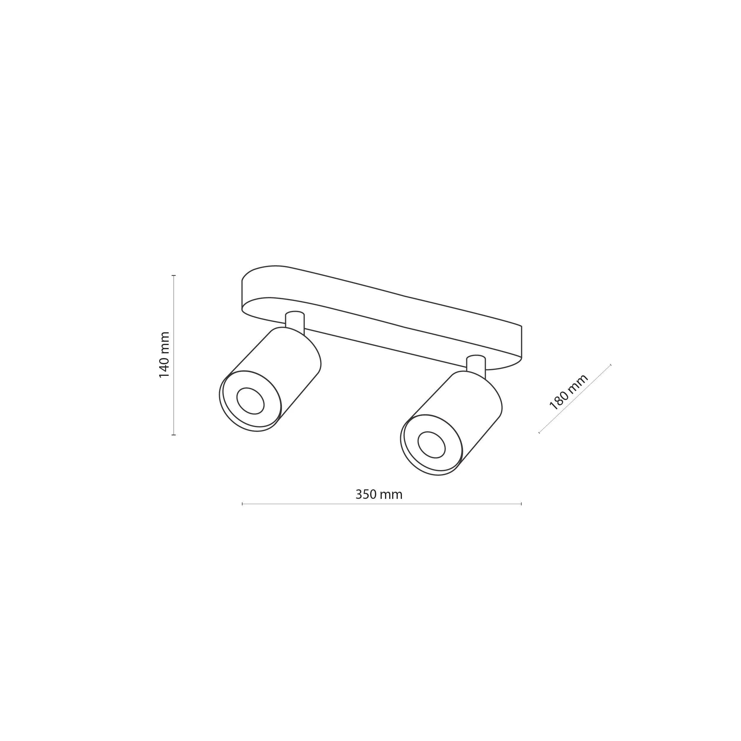 Lampa sufitowa TOP czarna na ciemnej drewnianej listwie regulowana 35x18x14cm - TK_3291