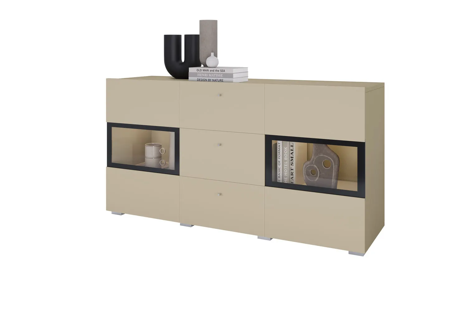 Komoda 2-drzwiowa z szufladami BAROS 26 beż jasny - 2412BM26