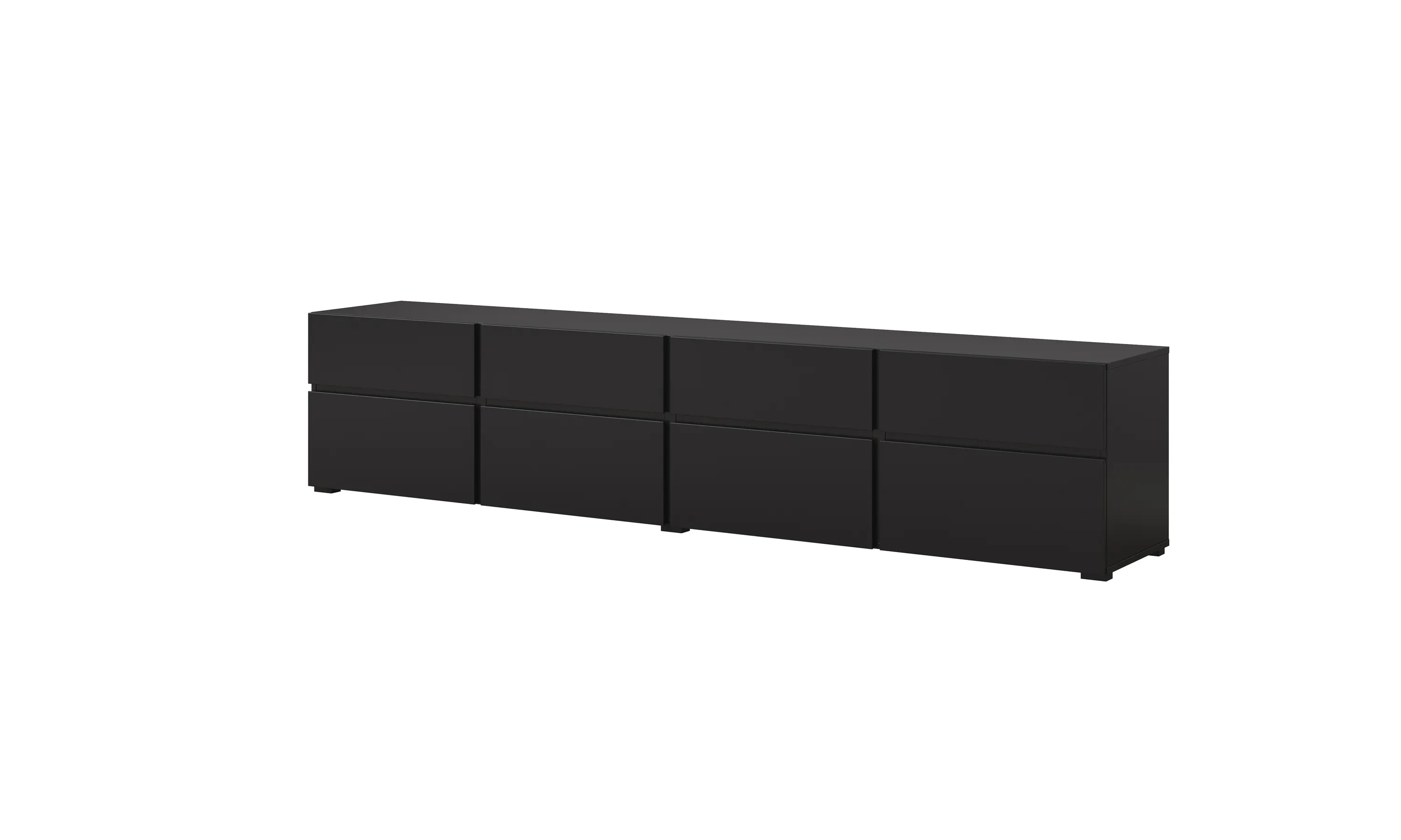 Szafka RTV 4-drzwiowa z 4 szufladami 225 cm CROSS 40 czarna