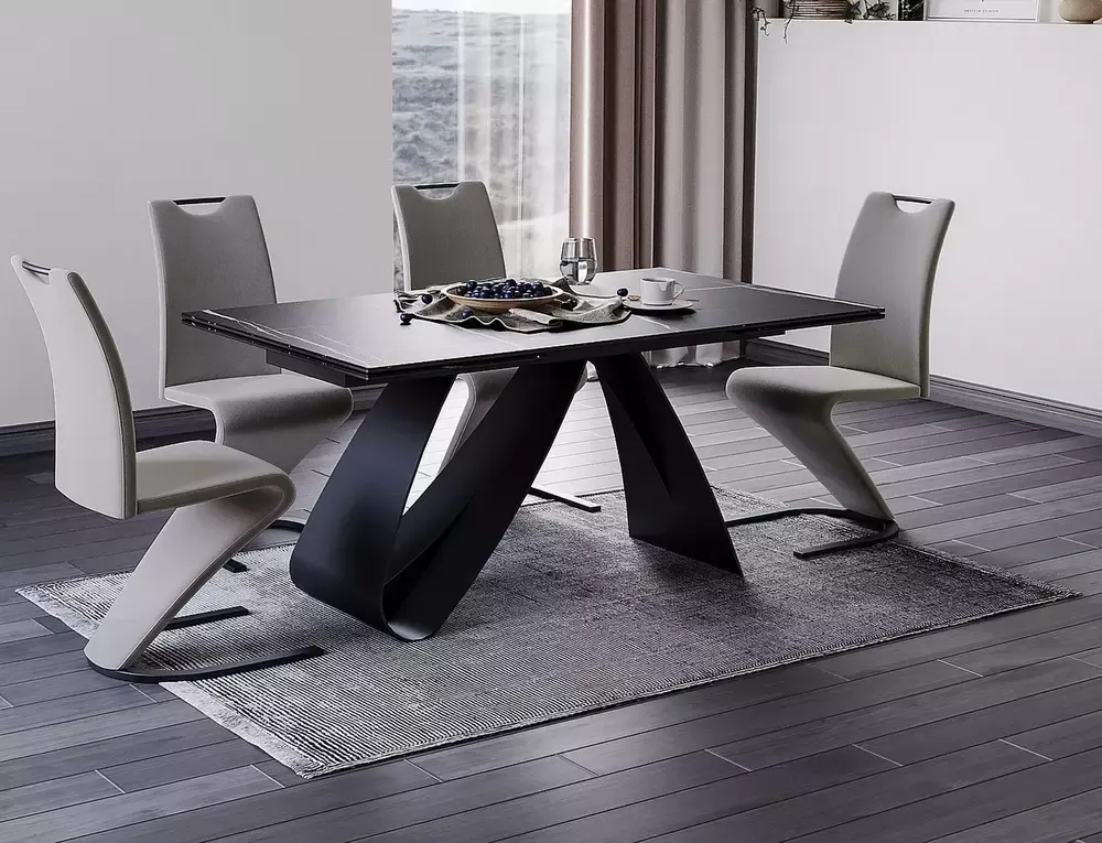 Stół rozkładany DIUNA CERAMIC 90x160(240) cm Sahara Noir czarny - DIUNACC160