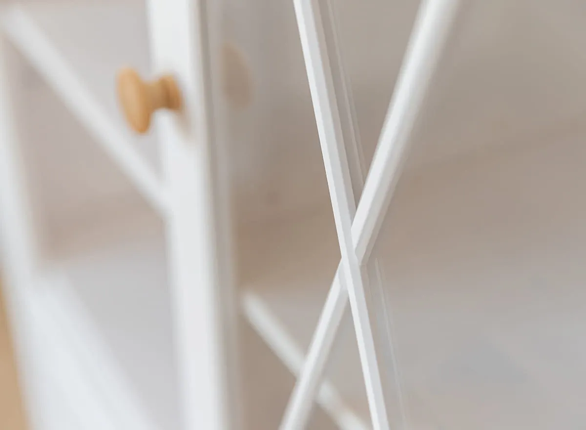 Witryna MARONE ELITE 1-drzwiowa z 3 szufladami - biały, złocisty - PLMEL04