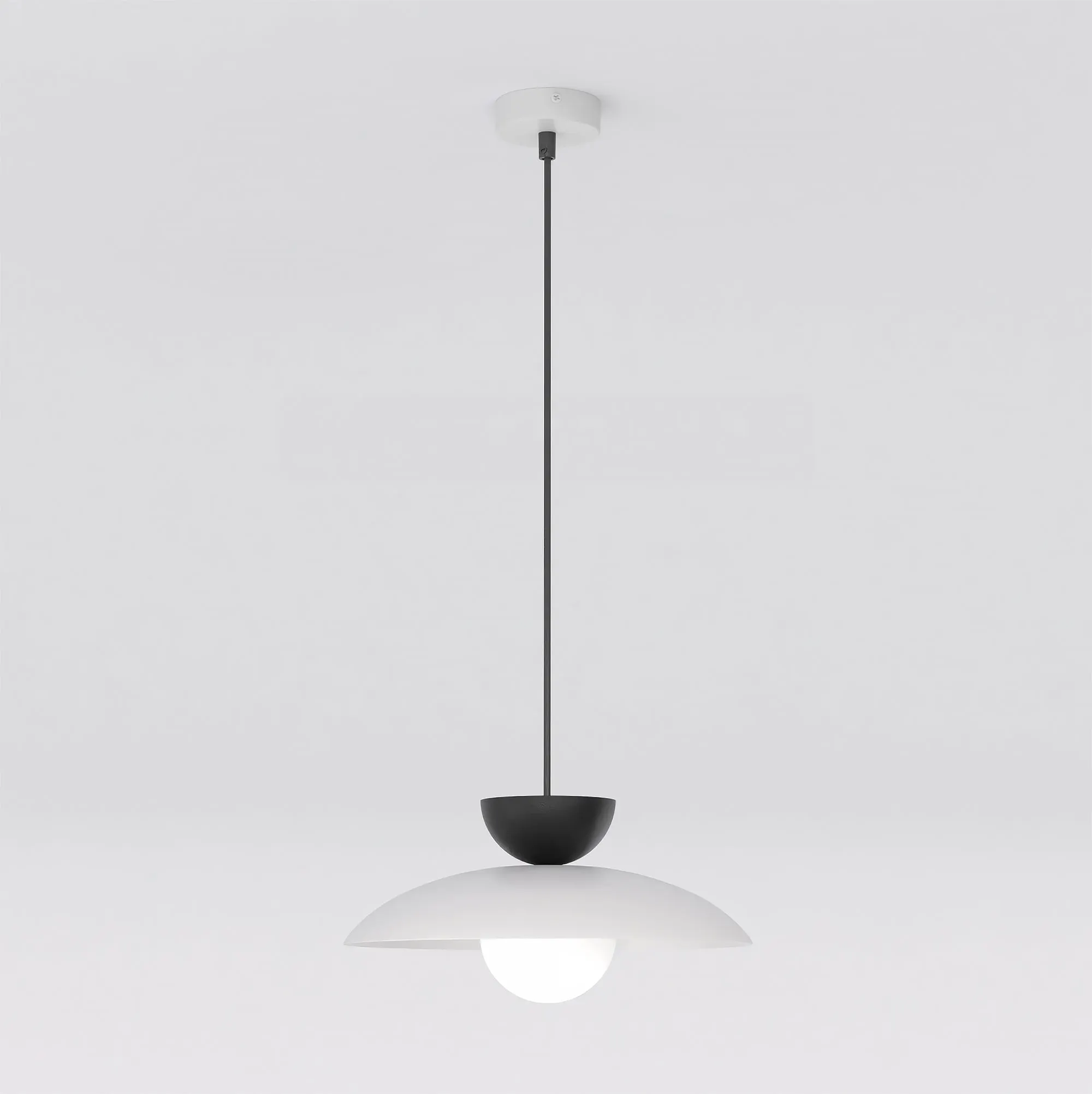 Lampa wisząca MULAN 1 GRAY BL czarna szara