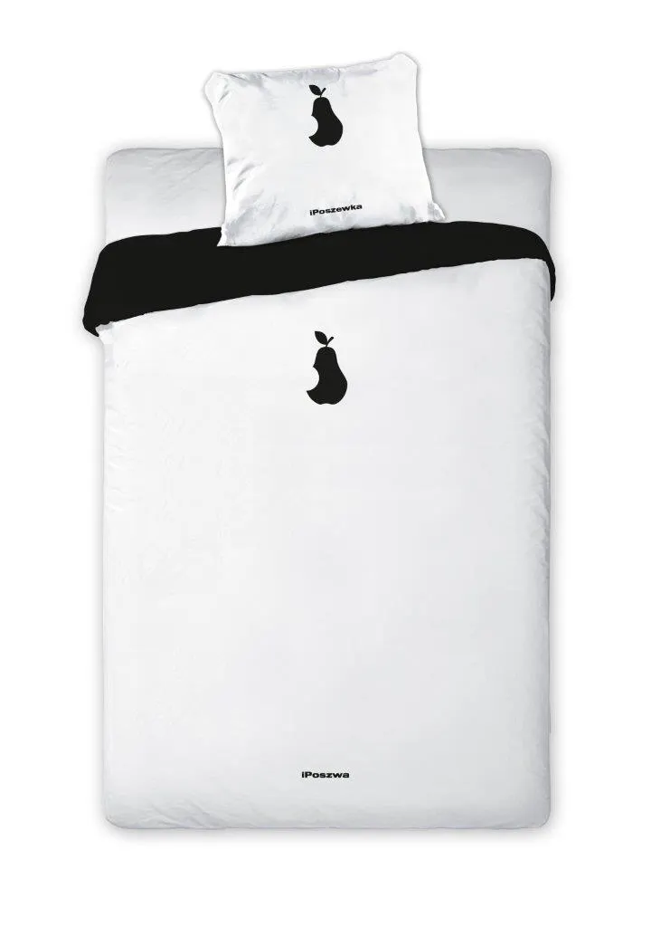 Pościel młodzieżowa komplet 016 iPOSCIEL 140X200+70X90 biały czarny Papier, Meble, Ręcznik