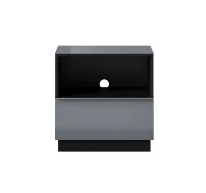 Komoda RTV HELIO 37 z szufladą i wnęką szara czarna 50x50x48cm - 24WXJW37