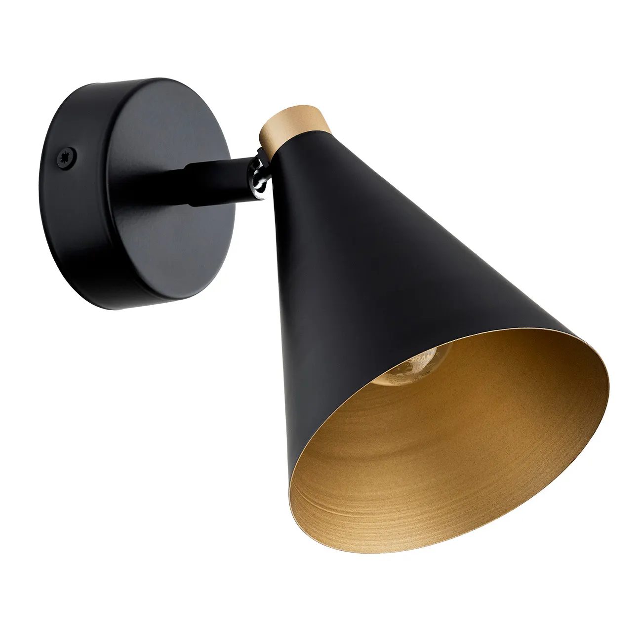 Kinkiet / Plafon LUCINDA metalowy czarny złoty regulowany 18x12cm - 8253