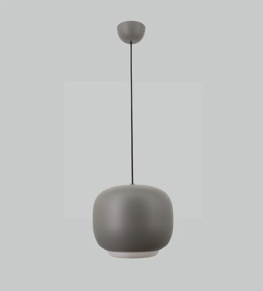 lampa wisząca, pendant, szaro, kulista, metaliczna