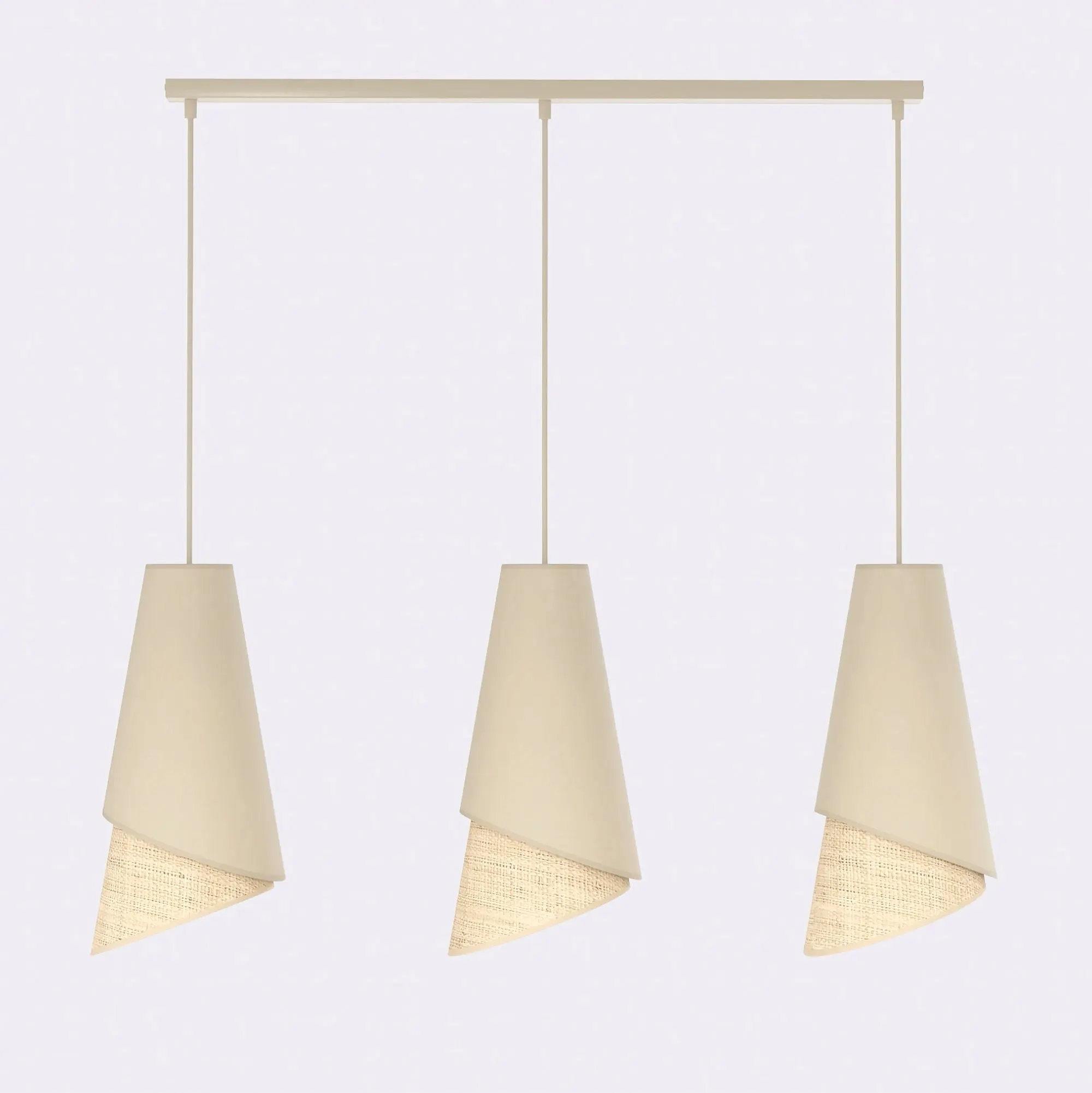Lampa wisząca z perforowanym kloszem MODA 3 rattan beżowy Lampa wisząca z perforowanym kloszem MODA 3 rattan beżowy
