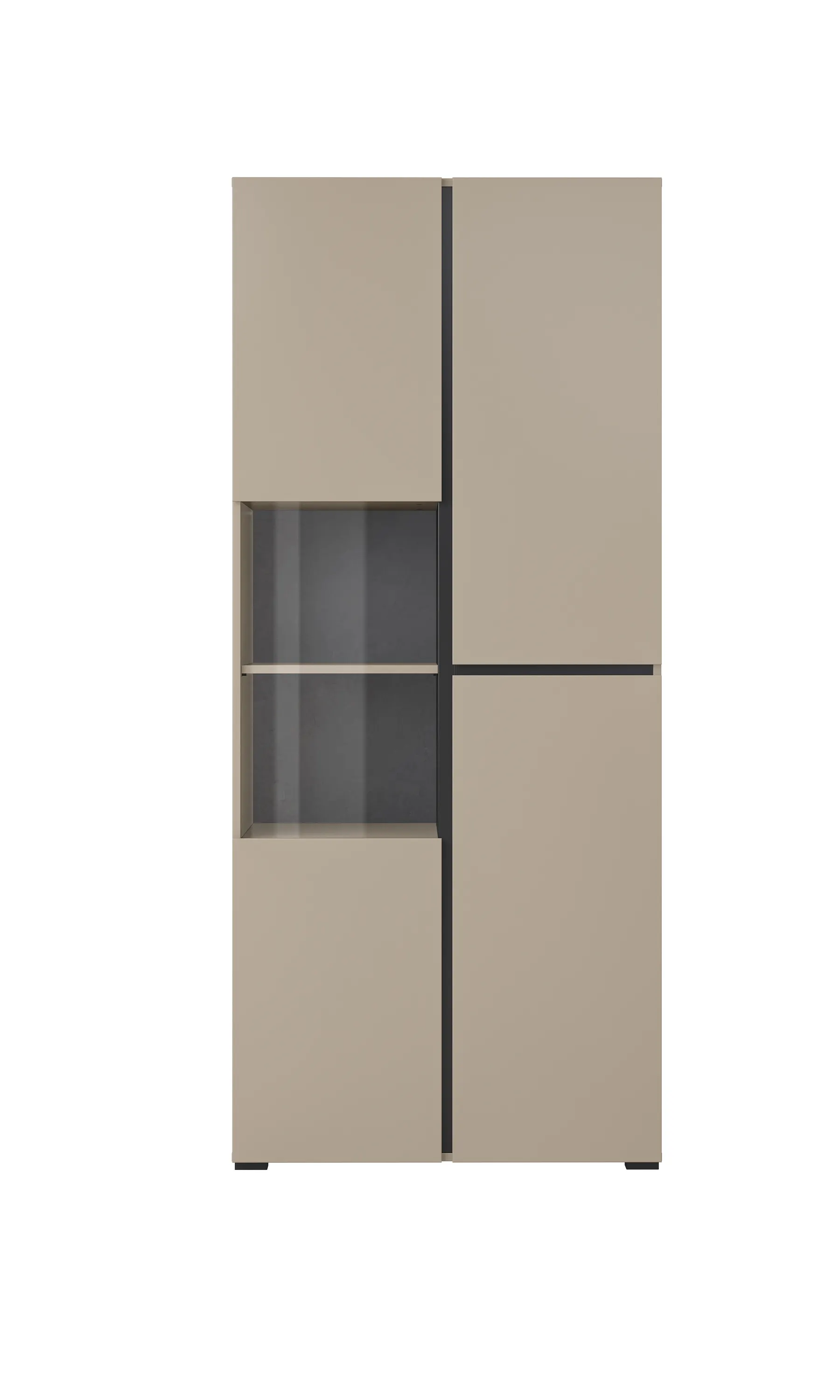 Witryna 3-drzwiowa szklana CROSS 80x183 congo beżowo-szara - 24CWMY12