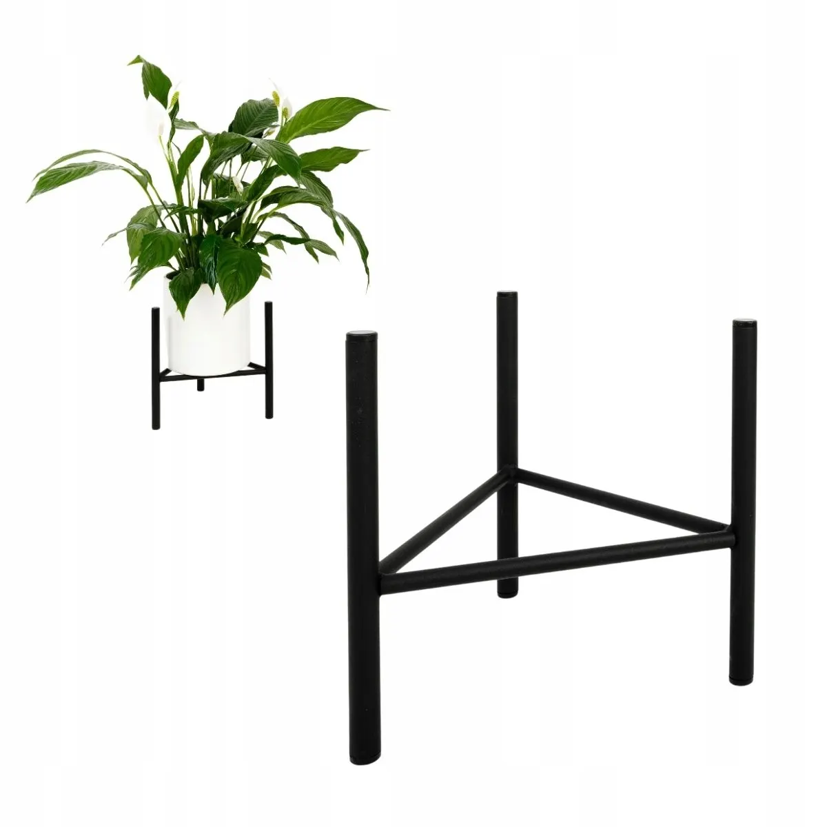 Kwietnik-stojak na donice metalowy DIJON L czarny Słoik, Roślina, plantator, Roślina doniczkowa, Ceramika