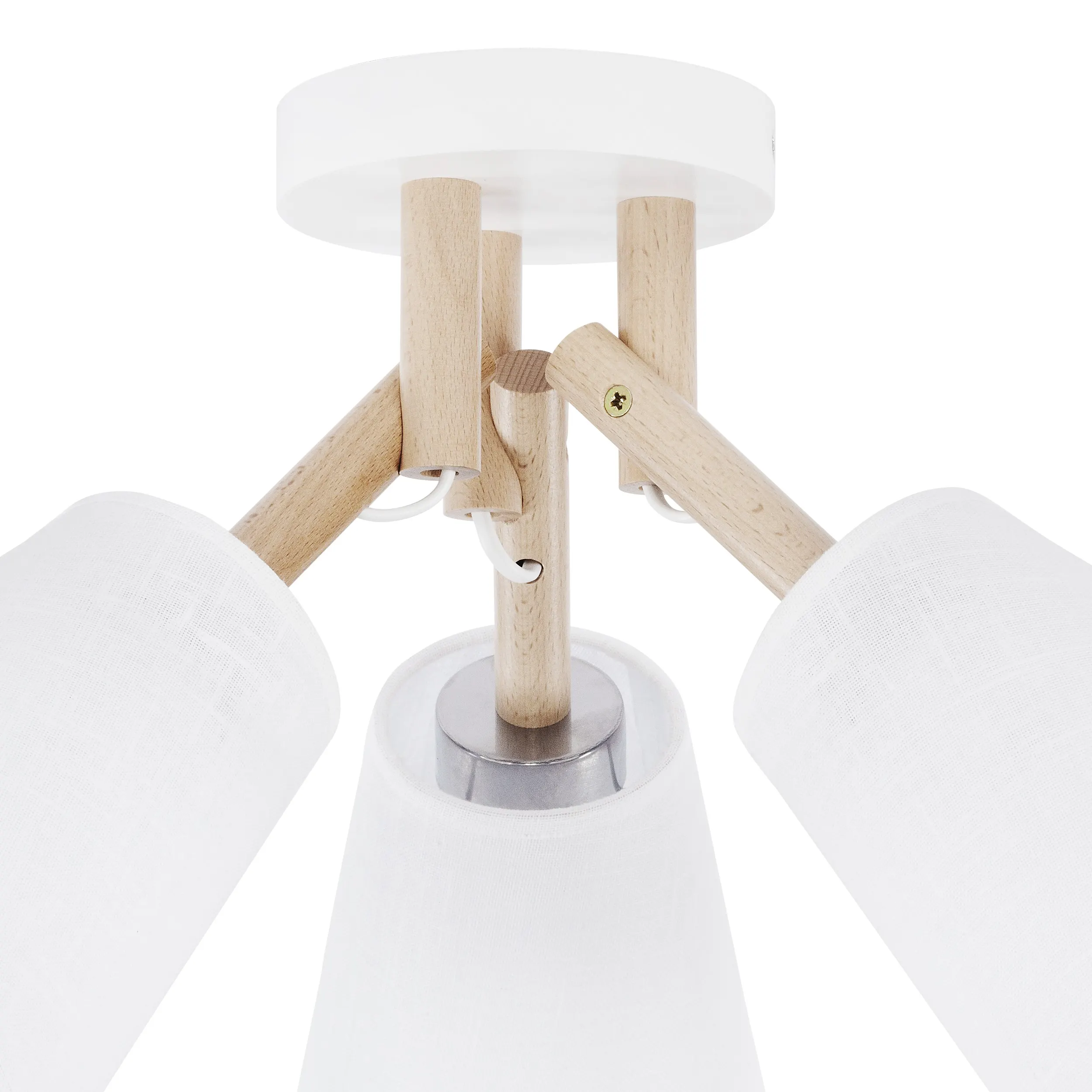 Lampa sufitowa VAIO biała na drewnianych sosnowych ramionach 46x30cm - TK_665