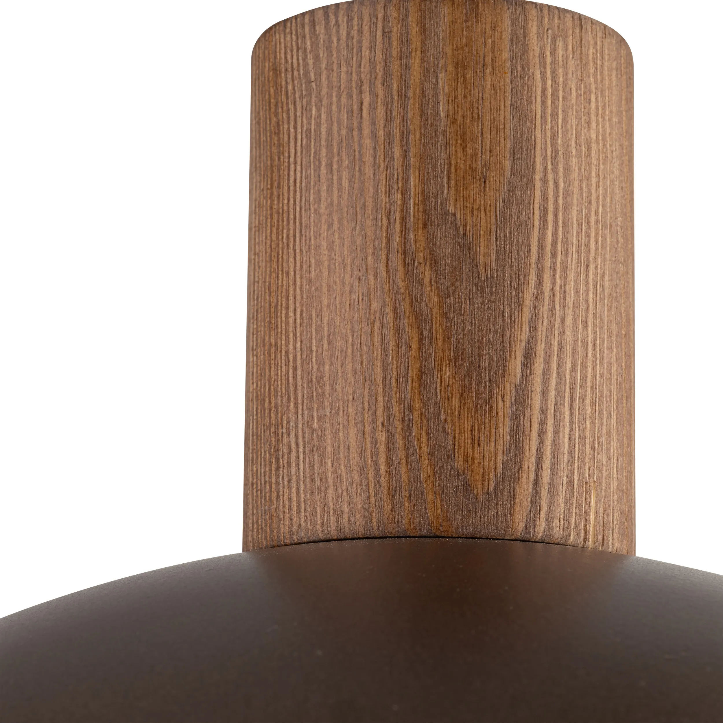 Lampa wisząca OSLO brązowa matowa na czarnym przewodzie z drewnianym elementem 170x33cm - TK_4508