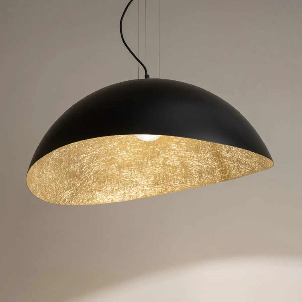 Lampa wisząca SOLARIS M czarno-złota - SI_40601