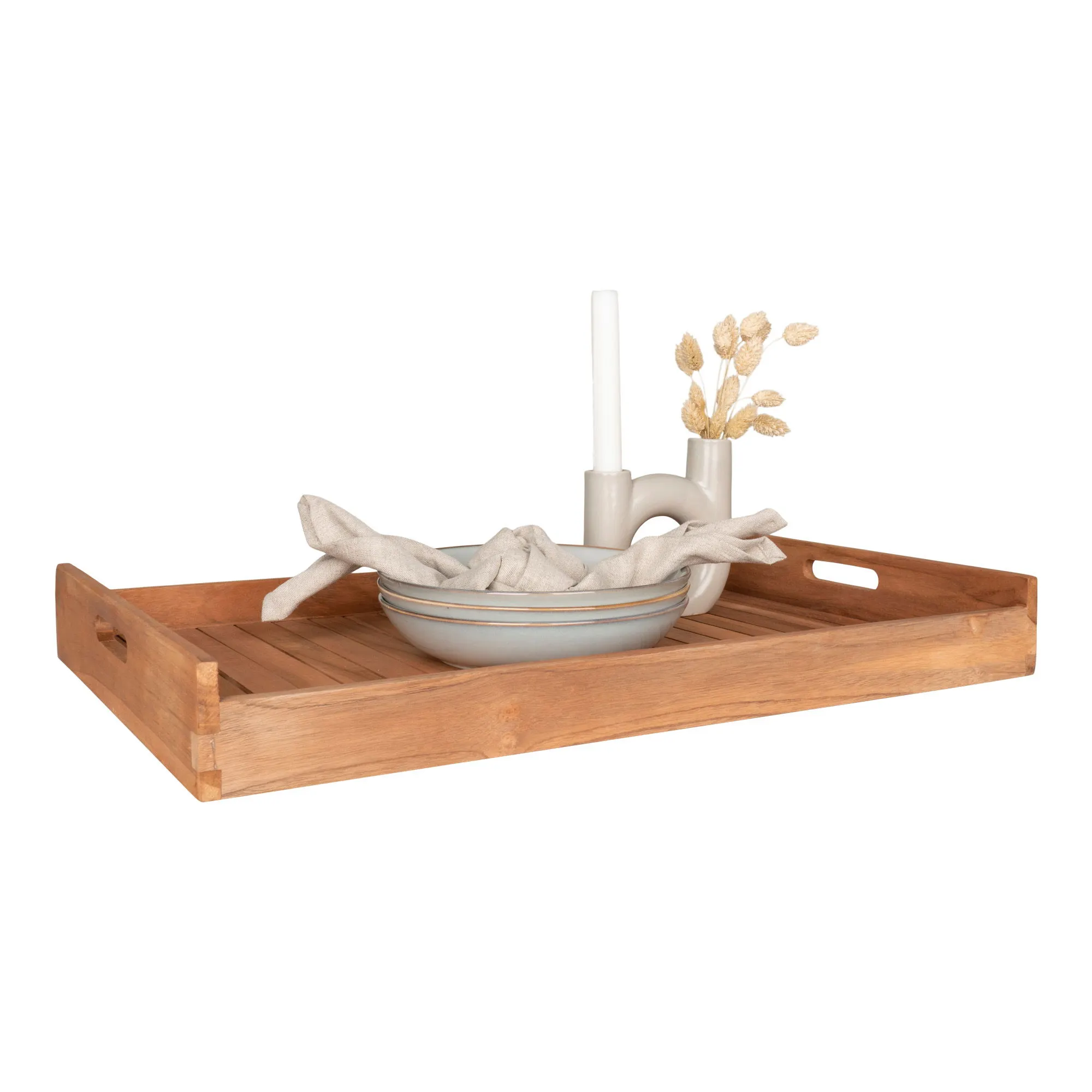 Taca do serwowania FARO drewno tekowe 58x38 cm naturalna