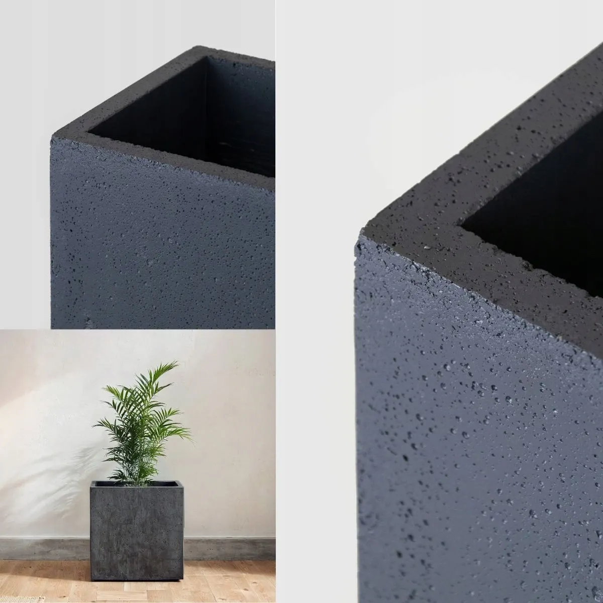 DONICZKA zewnętrzna betonowa SEVRAN 40x40x40 cm antracyt - LD_TZ000549