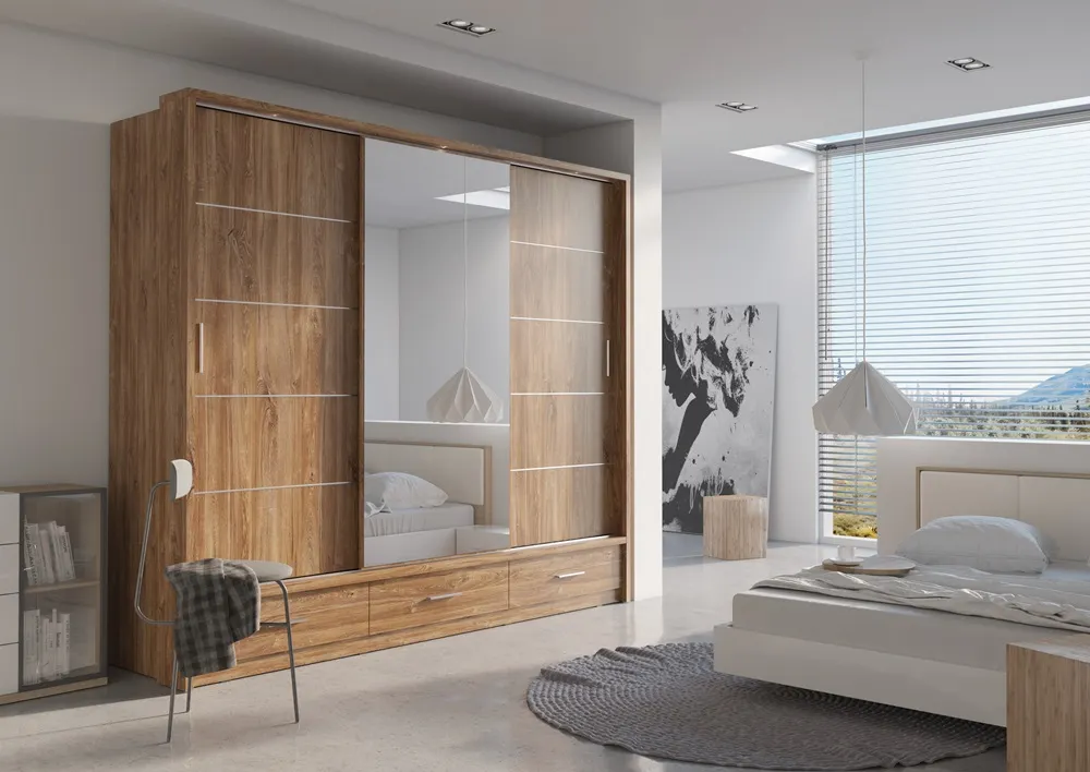 Szafa 3-drzwiowa LED ARTI AR-01P dąb styrling - AR1DYP