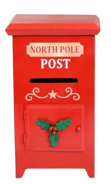 SKRZYNKA NA LISTY metalowa "NORTH POLE POST" 7370 czerwona