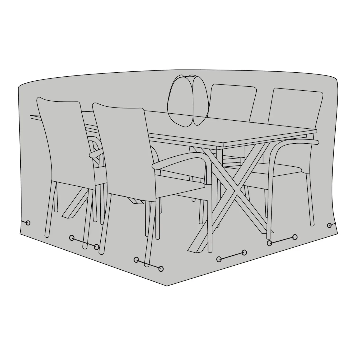 Luksusowy pokrowiec na meble ogrodowe 155x180x95 ( stół i 4 krzesła ) wodoodporny czarny - 7701084