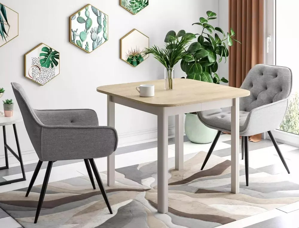 Stół rozkładany DANTE II 90(130)x90 dąb cremona torro/kaszmirowe nogi - DANTEIIDCTKA90