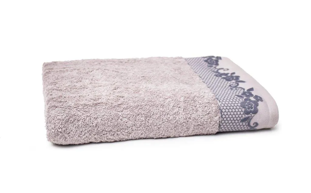 Ręcznik z bordiurą BJORK 70X140 gramatura 500 SZARY 500 G. ART.1079896 Ręcznik kąpielowy, Ręcznik