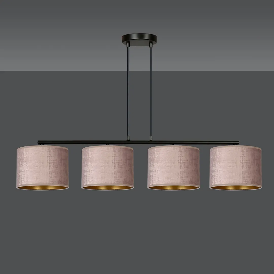 Lampa wisząca HILDE 4 czarny różowy — zdjęcie 3