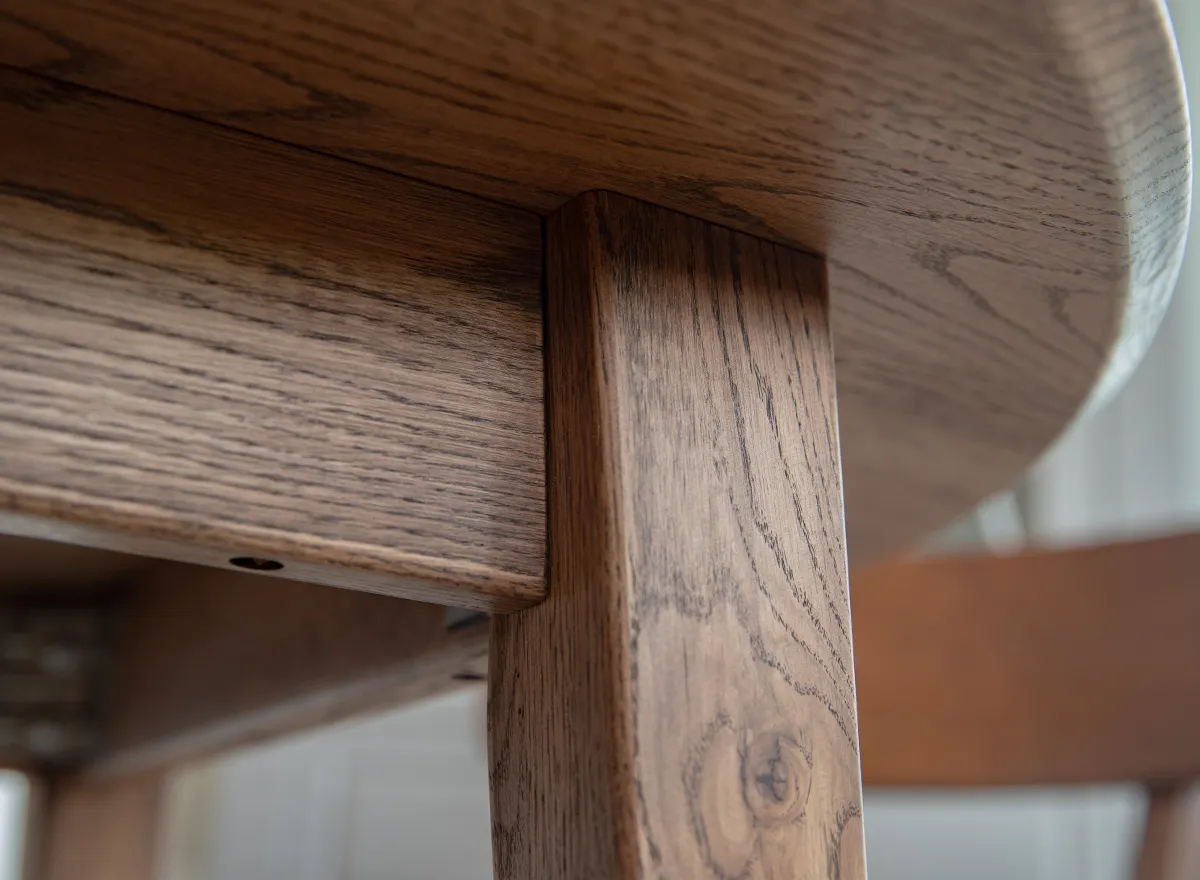 Stół dębowy okrągły ORBETELLO rozkładany 110-210 cm - tabacco - KULSR110_2X50T