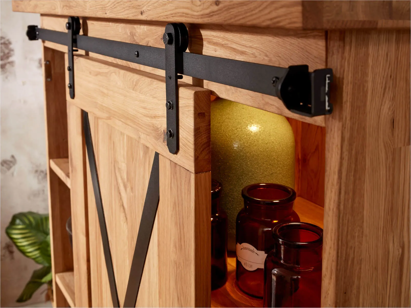 Witryna dębowa TIDY 102x152 z 4 szufladami, dąb olejowany - GK_1034240101