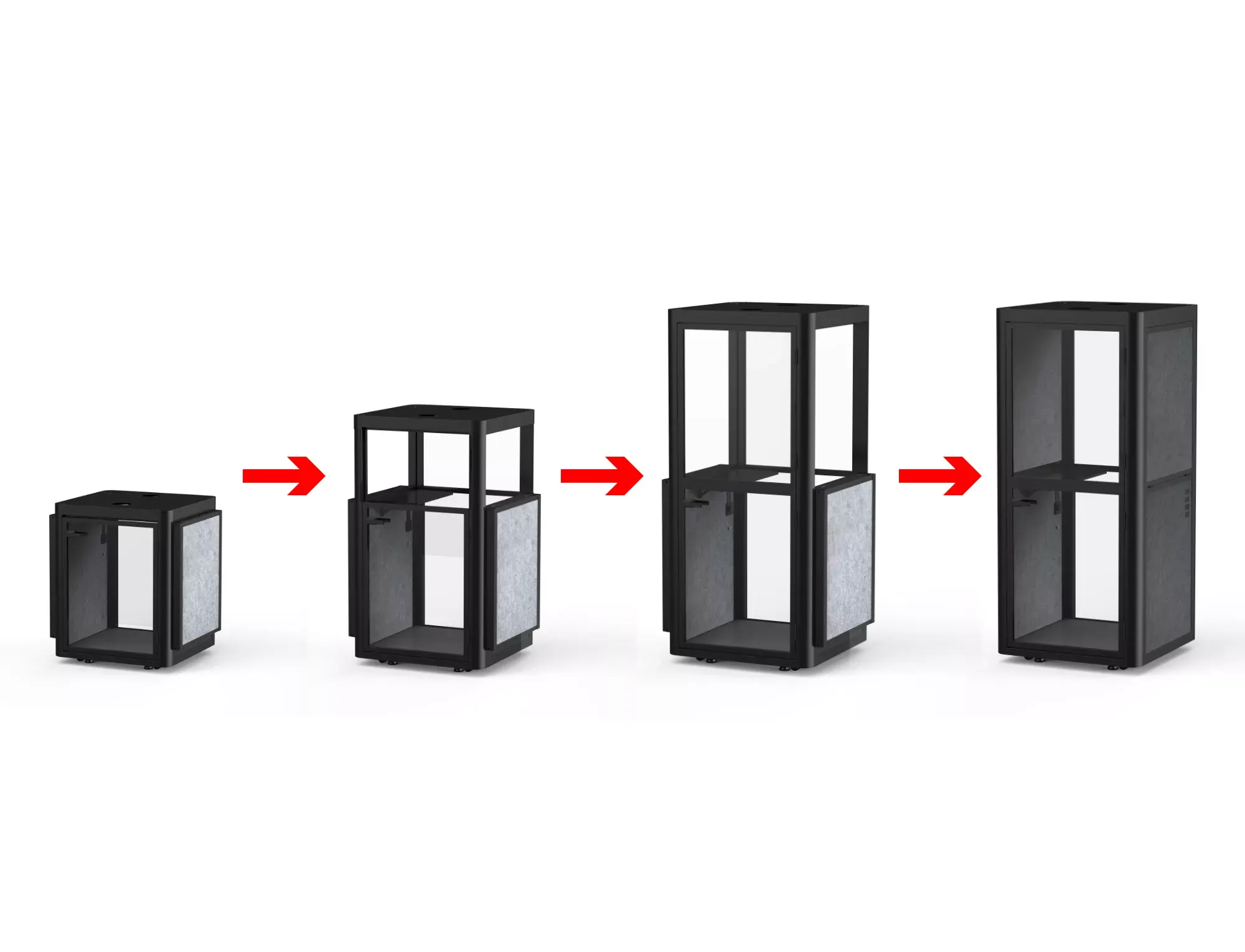 Kabina Budka akustyczna wygłuszająca POD - ciemnoszary, czarny - POD