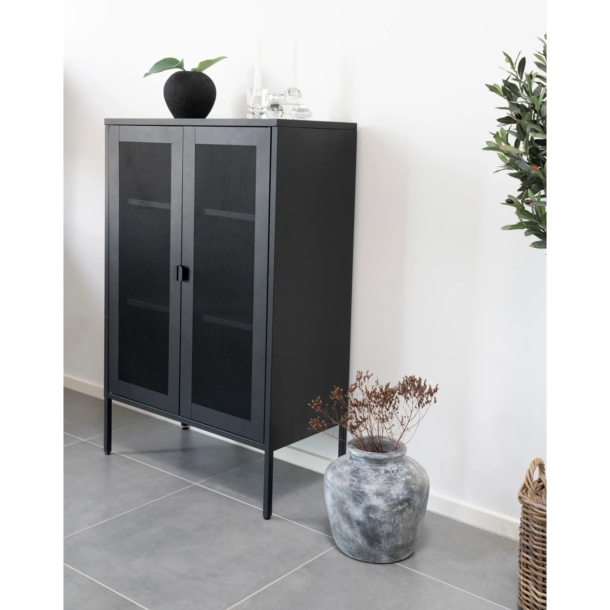 Wazon dekoracyjny SANTO terakota fi30x30 cm antyczny jasnoszary - 9001540