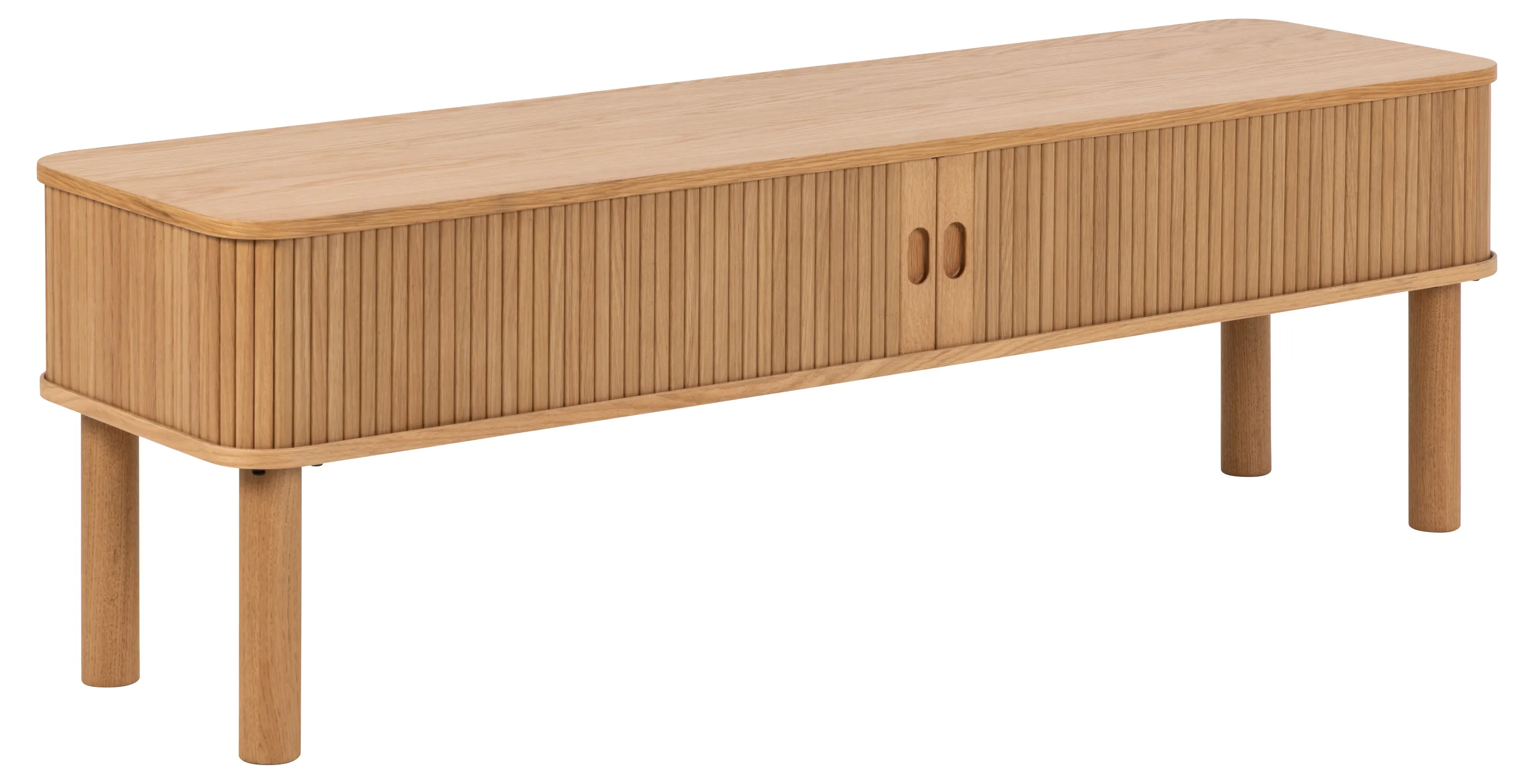 Szafka RTV z drzwiami przesuwnymi MORGAN 140x40x45, naturalny- lamele