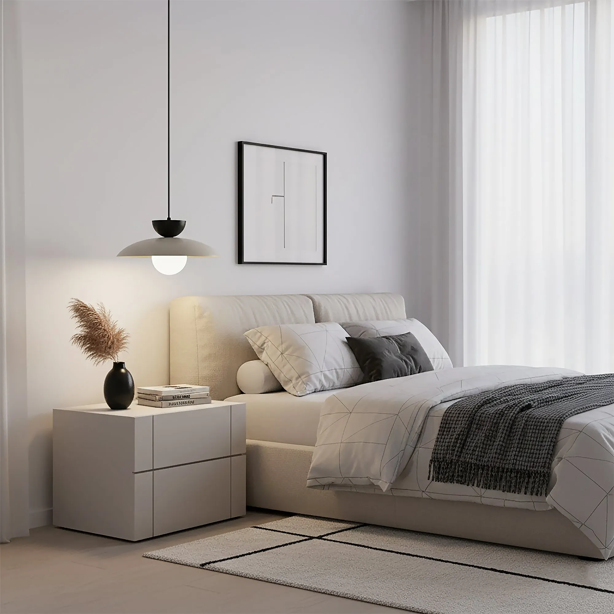 Lampa wisząca MULAN 1 MOKKA BL czarna beżowa - 1621/4