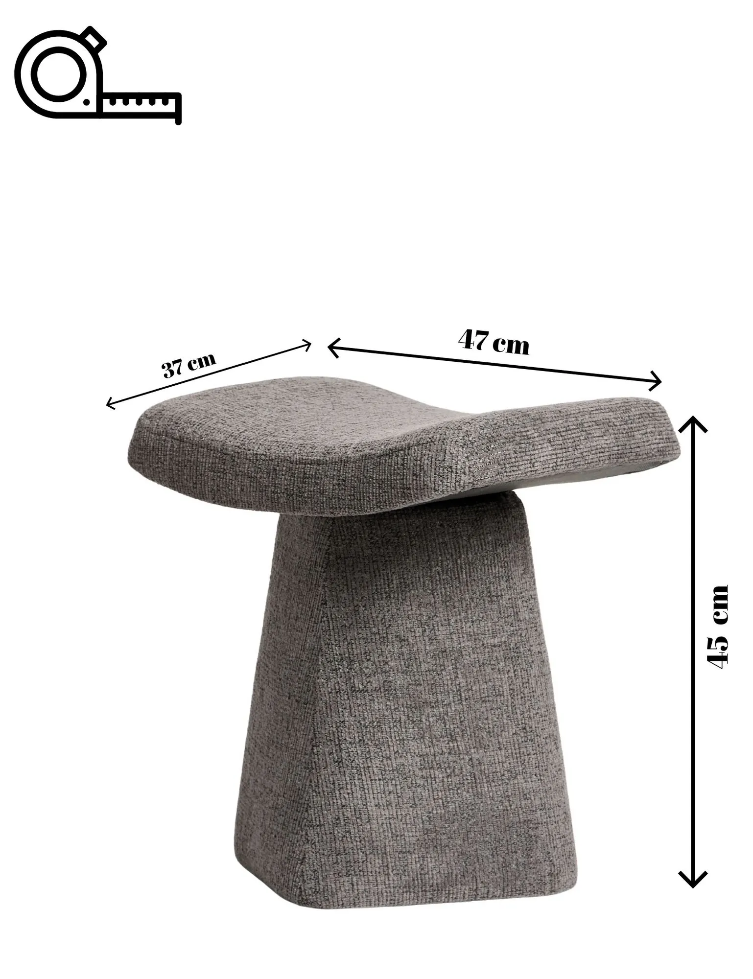 Podnóżek tapicerowany ASBERG 37x47 cm szary - ASI_370CTF1103