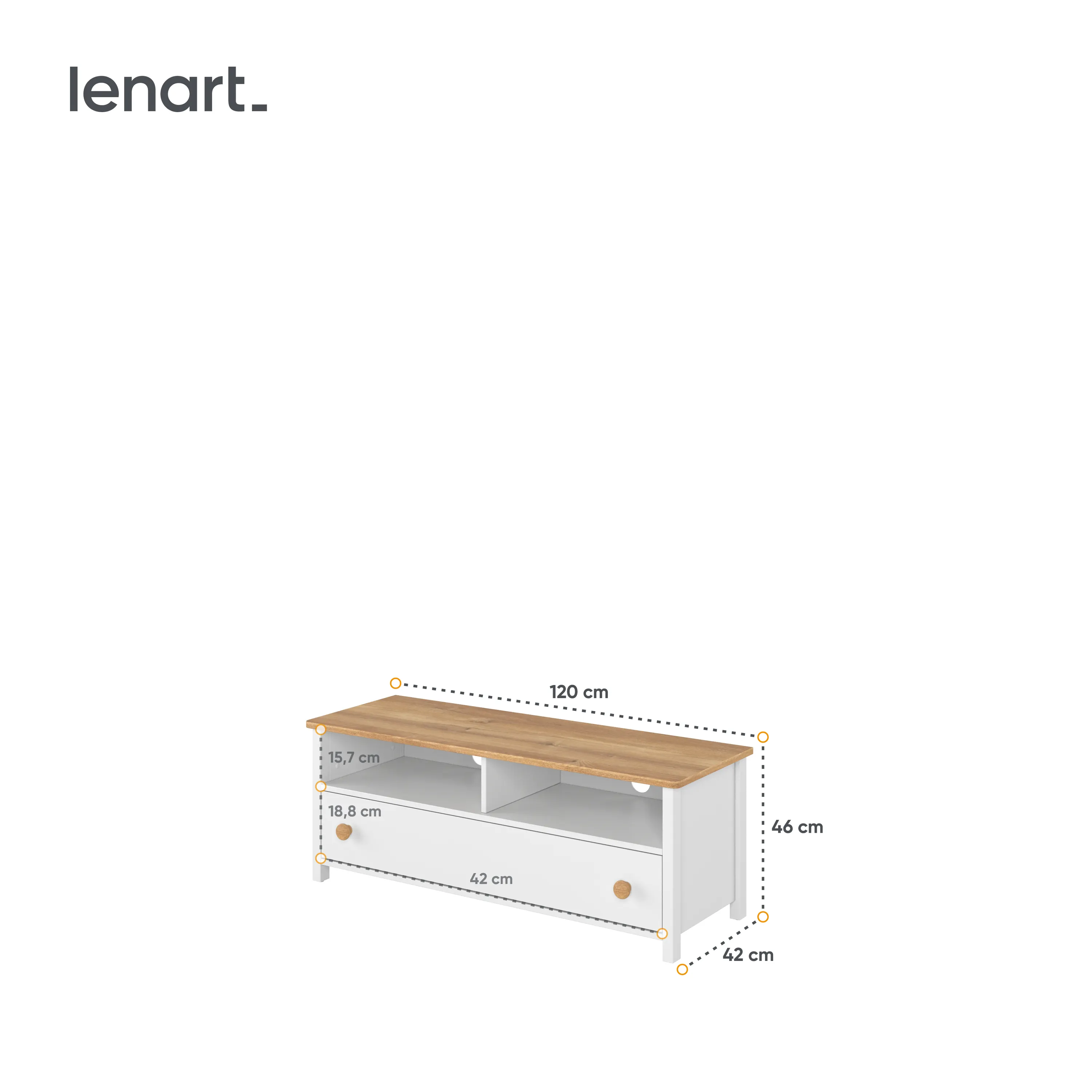 Szafka RTV z szufladą Story SO-13 - szafka rtv 1s - biały/dąb nash - SO13BDN