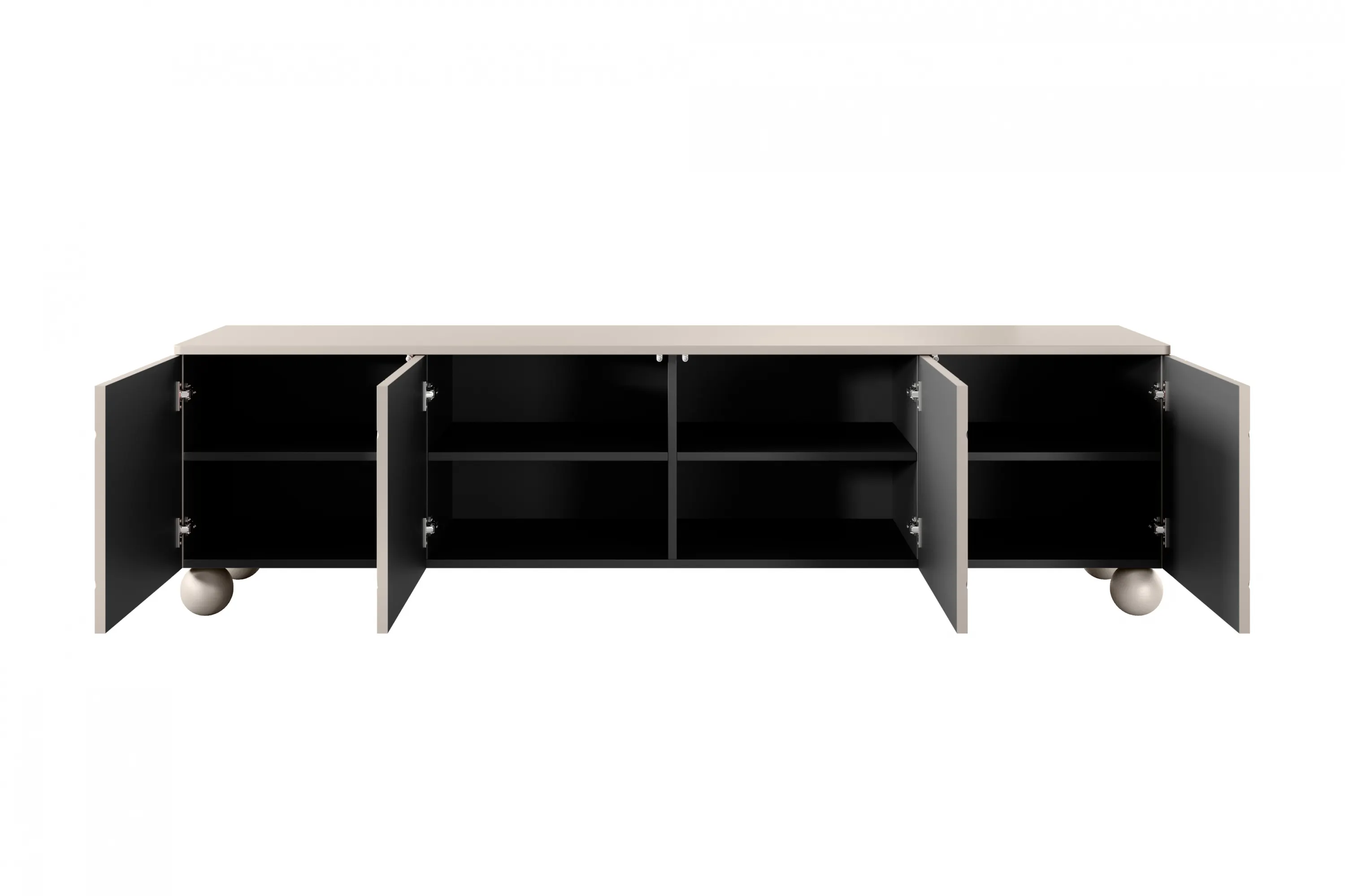 Szafka RTV 4-drzwiowa SONATIA 200cm cashmere nogi kule - B_157298