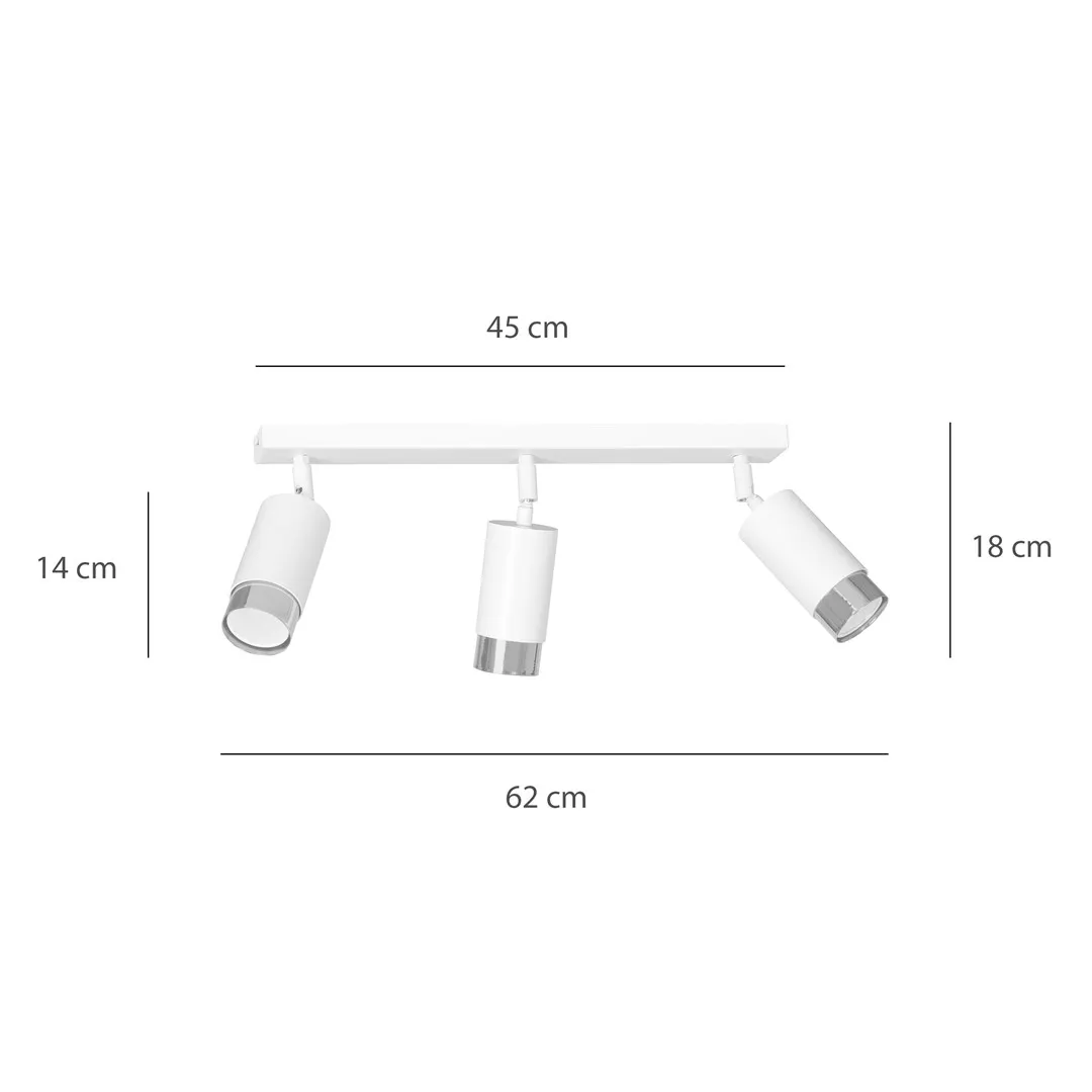 Lampa sufitowa HIRO 3 biały chrom — zdjęcie 8