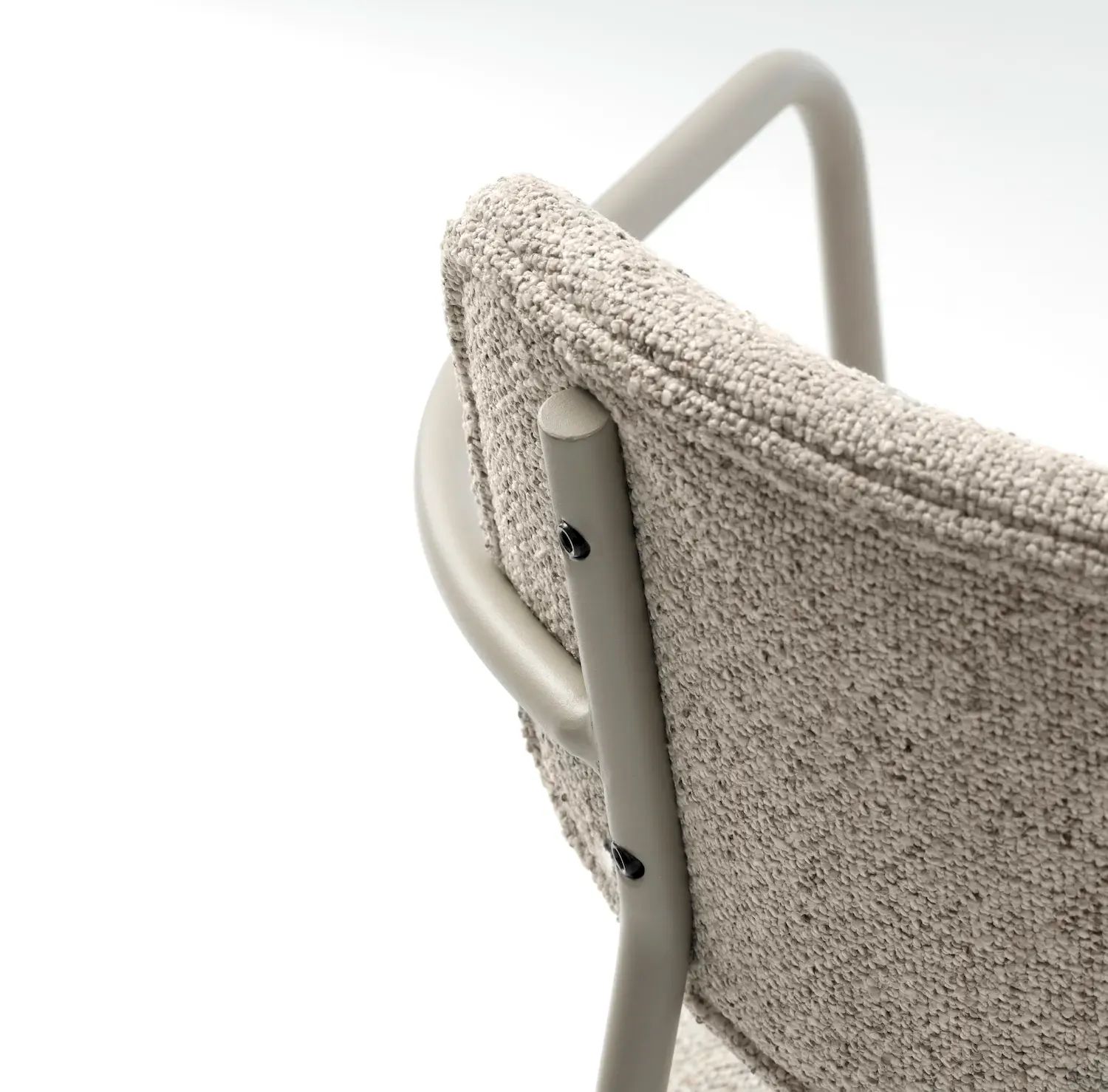 Krzesło tapicerowane ZAMA metalowe białe/szare - UN_49430101