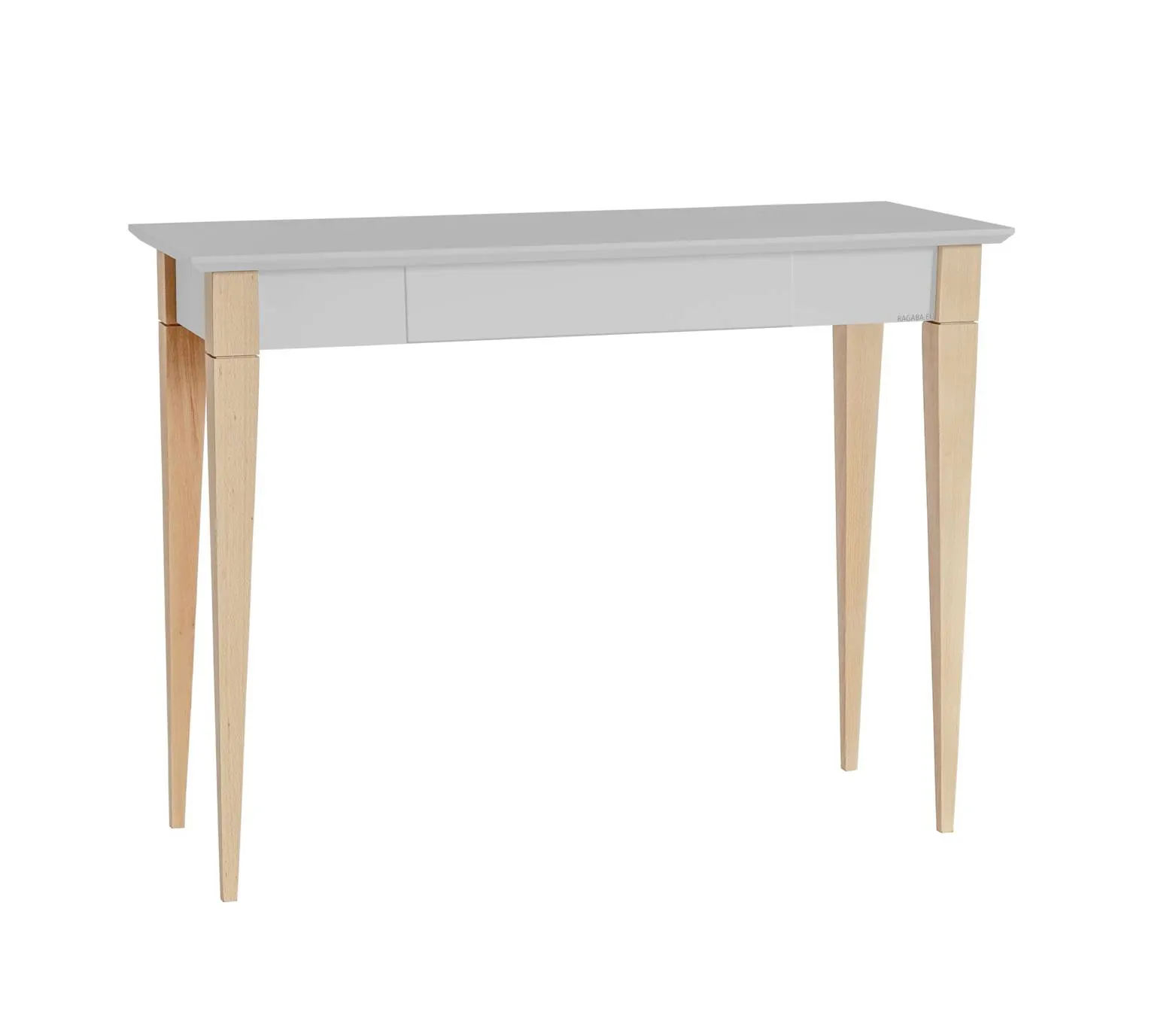 Biurko z szufladą 105x40 MIMO jasnoszary blat/drewniane nogi Meble, Tabela, Biurko, Stół do jadalni