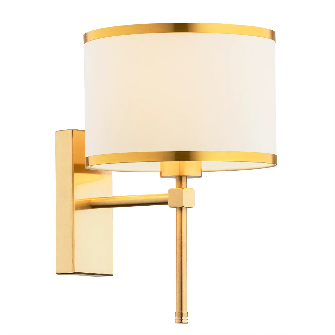 Kinkiet ABBANO mosiądz szczotkowany śmietankowy ze złotym paskiem Kinkiet ABBANO mosiądz szczotkowany śmietankowy ze złotym paskiem