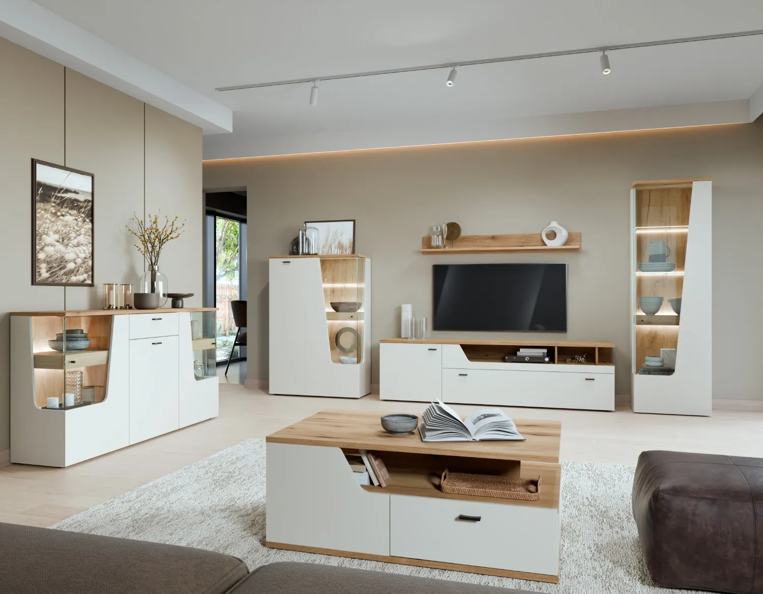 Witryna prawostronna 1-drzwiowa CUT OUT 01R | CTUV01R cashmere dąb coast evoke - 6000000019809