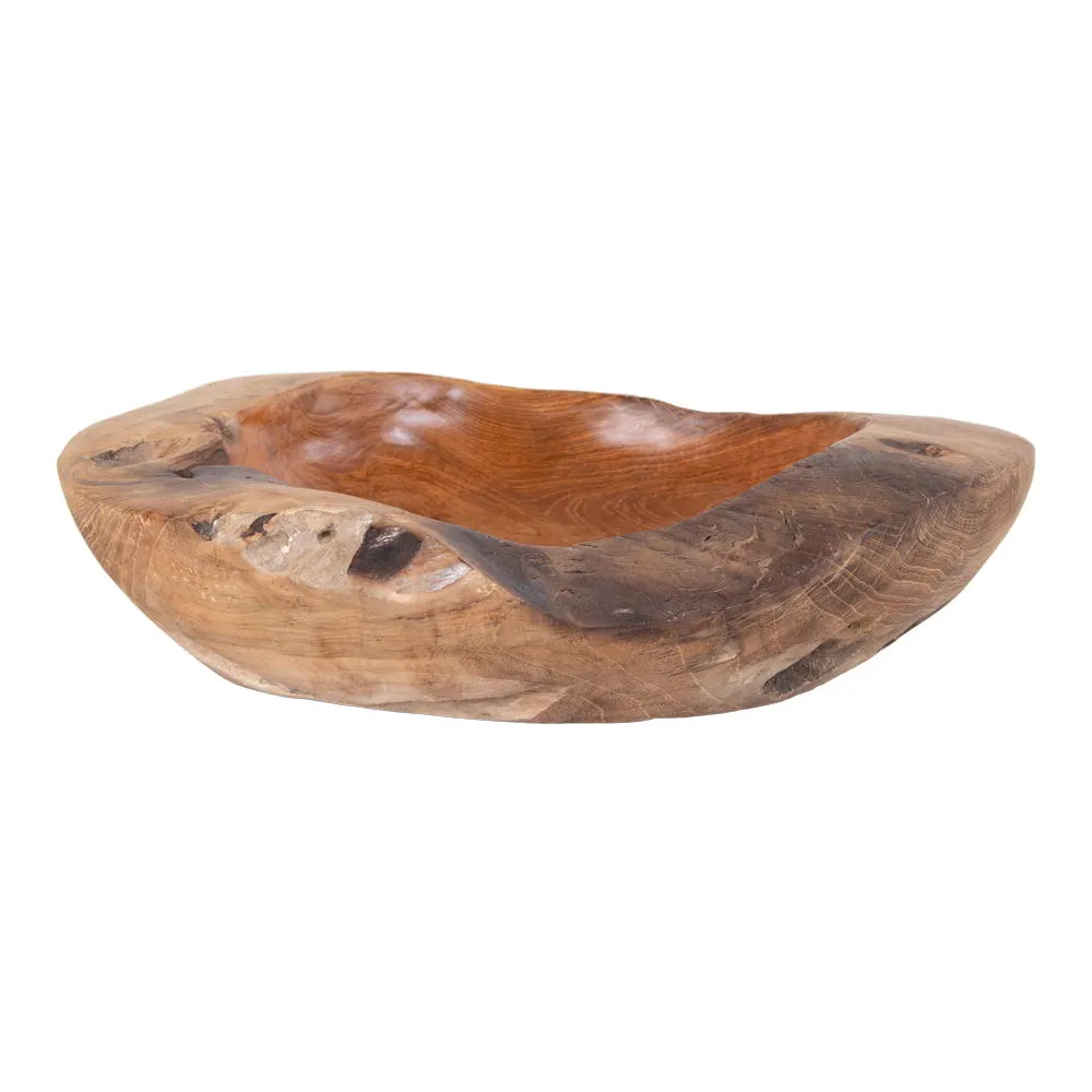Miska teakowa RIO fi30x10 cm naturalny