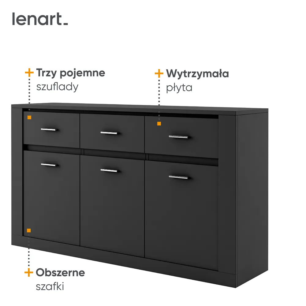 Komoda z szufladami ARTI AR-09 czarna - AR9C