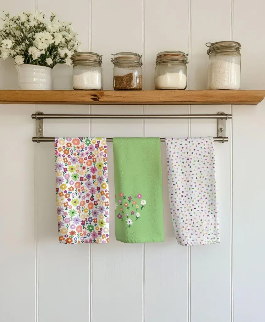 Ścierka zestaw 3 szt. KUKE 027 kwiatki 40x60 wielokolorowy - FARO_30853