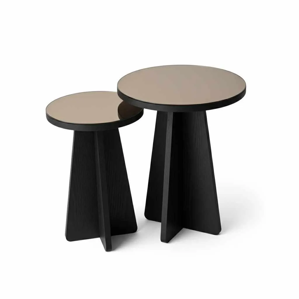Zestaw stolików kawowych LUNA Fi40 Fi30 czarny Meble, Tabela, Stolik kawowy, Stół do jadalni, Biurko